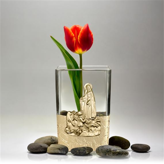 GOLD LEAF VASE - OUR LADY OF FATIMA