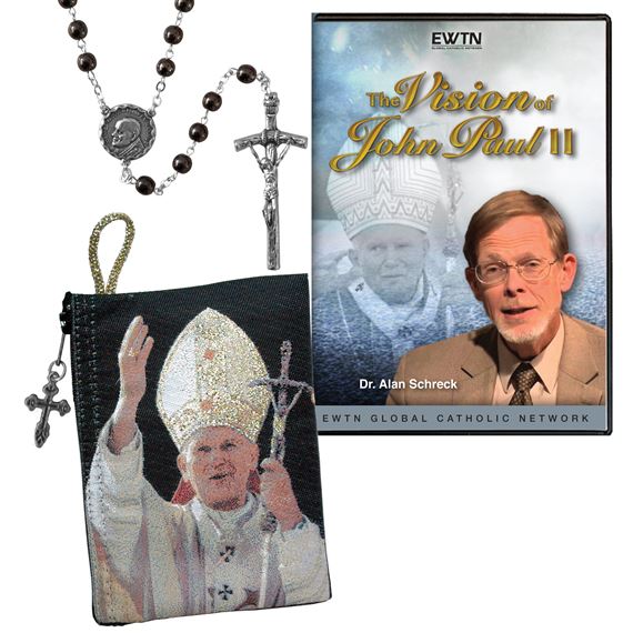 SAINT POPE JOHN PAUL II ROSARY AND DVD SET
