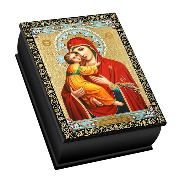 VIRGIN OF VLADIMIR ROSARY KEEPSAKE BOX
