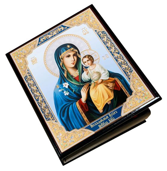 VIRGIN MARY ETERNAL BLOOM ROSARY KEEPSAKE BOX