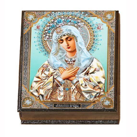 VIRGIN OF HUMILITY ROSARY KEEPSAKE BOX