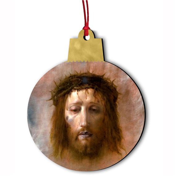 THE HOLY FACE OF JESUS WOOD ORNAMENT