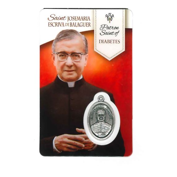HEALING SAINT JOSEMARIA - HOLY CARD WITH MEDAL