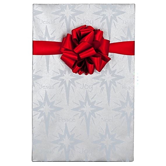 SILVER BETHLEHEM STAR - CHRISTMAS WRAPPING PAPER