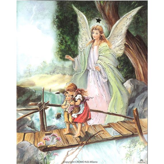 GUARDIAN ANGEL ON BRIDGE - UNFRAMED PRINT 8 X 10