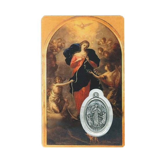 NUESTRA SENORA DESATANUDOS - HOLY CARD WITH MEDAL