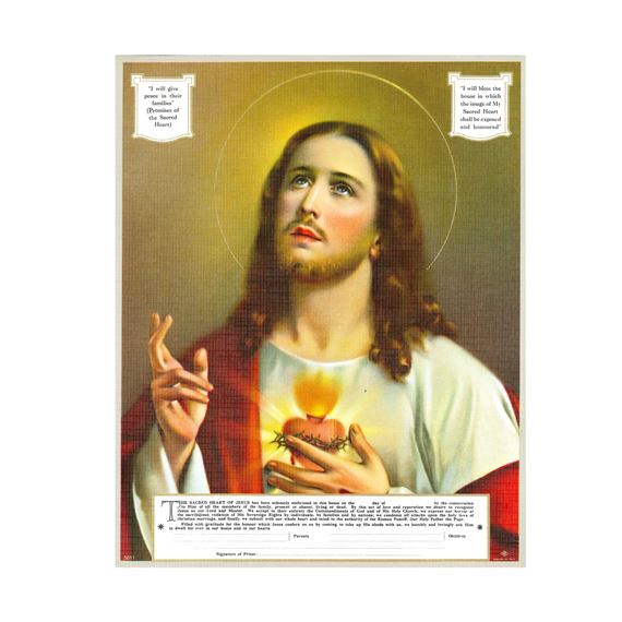 SACRED HEART ENTHRONEMENT -UNFRAMED PRINT - 8" X 10"