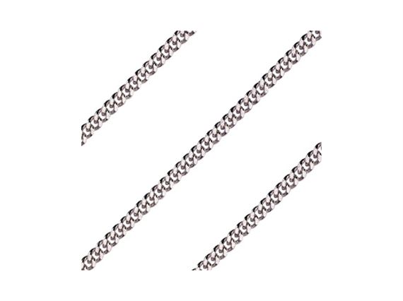 HEAVY CURB LIGHT RHODIUM 24" CHAIN - NO CLASP