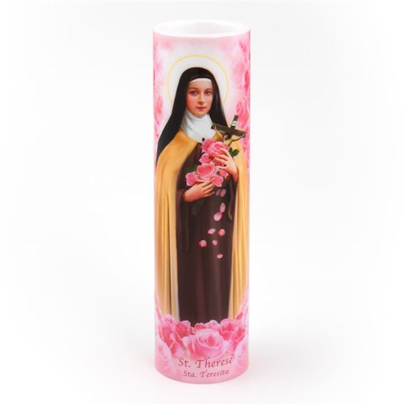 LED PRAYER CANDLE - ST. THERESE