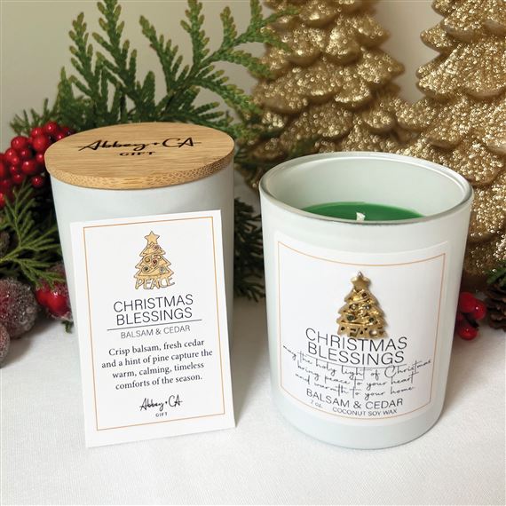 CHRISTMAS BLESSINGS (BALSAM & CEDAR) CANDLE - 3 1/2" H