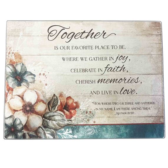 TOGETHER - MATTHEW 18:20 - GLASS CUTTING BOARD