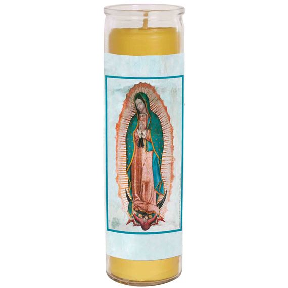100% BEESWAX - OUR LADY OF GUADALUPE (MESSAGE TO JUAN DIEGO) - DEVOTIONAL CANDLE