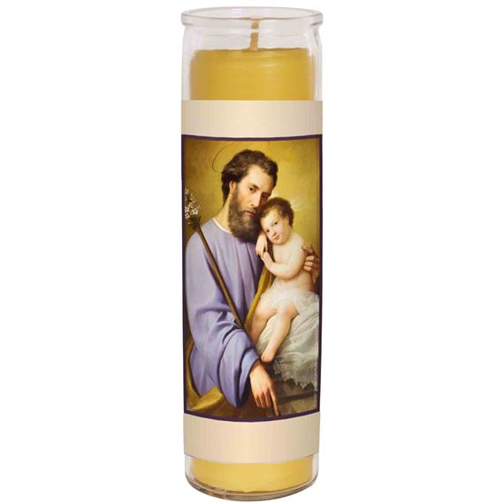 100% BEESWAX - PRAYER TO ST. JOSEPH  - DEVOTIONAL CANDLE