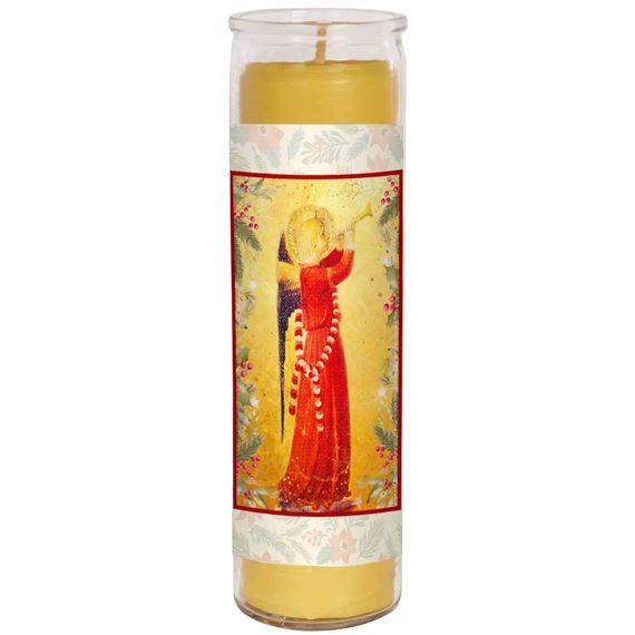 100% BEESWAX - TRUMPETING ANGEL (THE ANGELUS) - DEVOTIONAL CANDLE