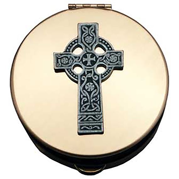 CELTIC CROSS BRASS PYX