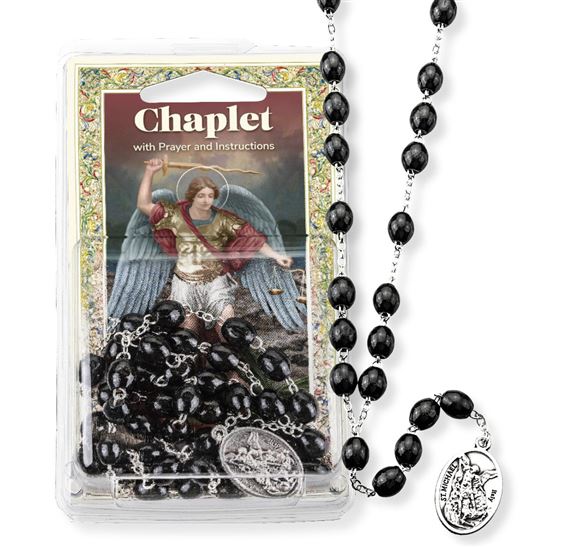 ST. MICHAEL BLACK BEAD CHAPLET