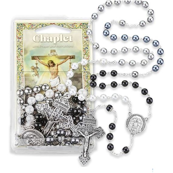 HOLY SOULS CHAPLET/ROSARY WITH HOLY FACE CENTER AND PARDON CRUCIFIX