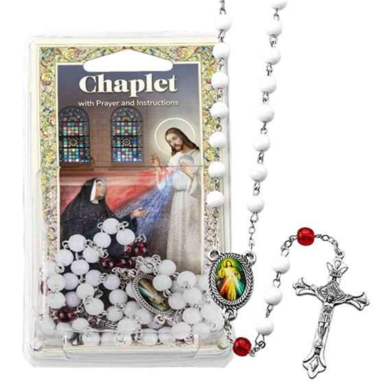 DIVINE MERCY GLASS BEAD CHAPLET