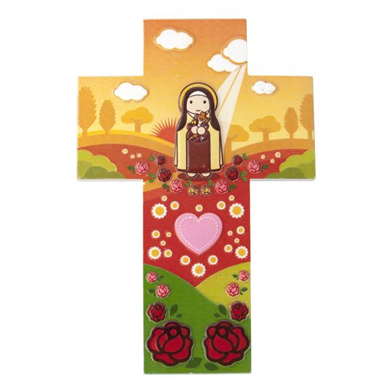 ST. THERESE OF LISIEUX CHILDREN'S CROSS PLAQUE