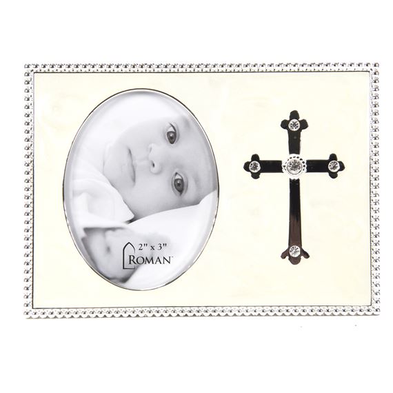 BABY PHOTO FRAME WITH CROSS