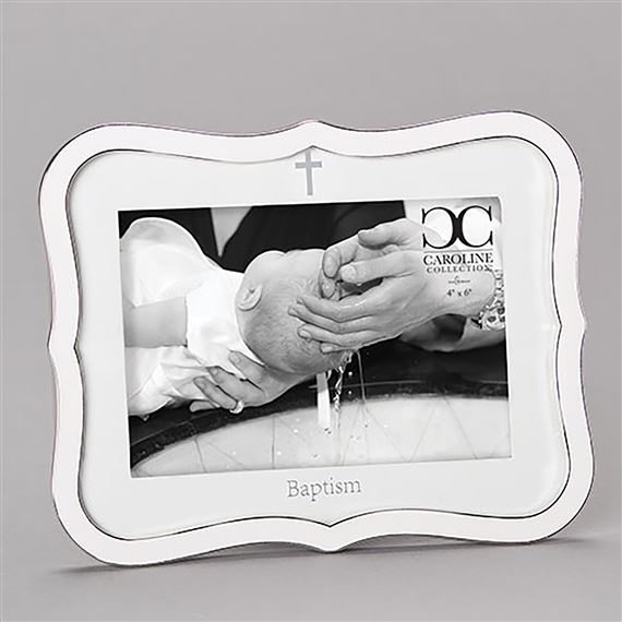 WHITE BAPTISM PICTURE FRAME