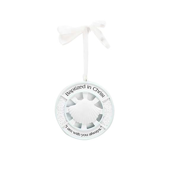 BAPTIZED IN CHRIST CRIB ORNAMENT- BOY