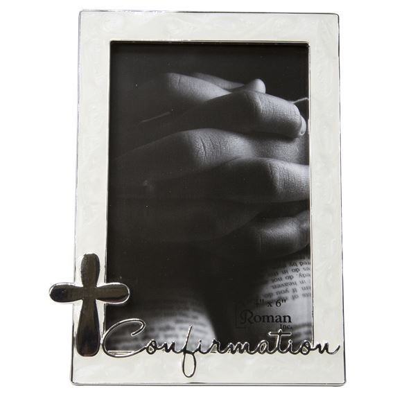 SILVER CROSS CONFIRMATION PICTURE FRAME
