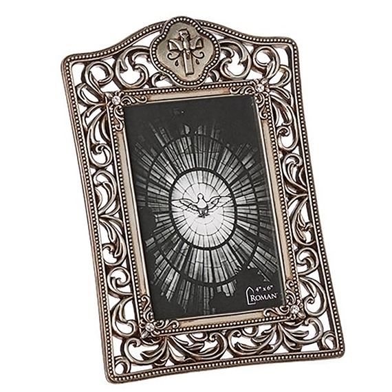 ANTIQUED FILIGREE CONFIRMATION FRAME