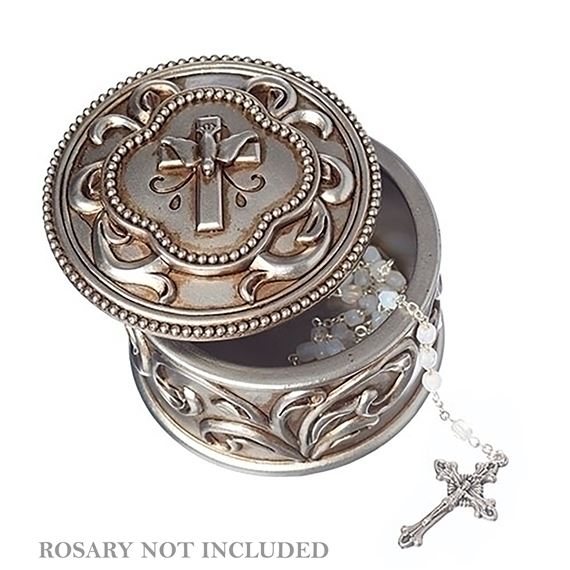 CONFIRMATION ANTIQUED ROSARY BOX
