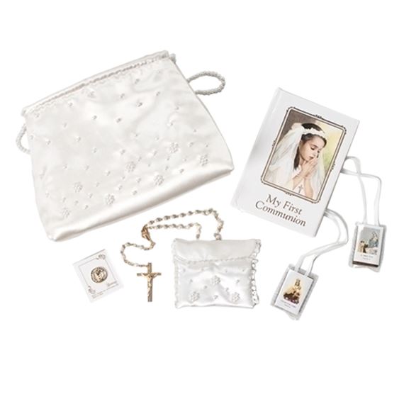 SIX PIECE FIRST COMMUNION PURSE SET