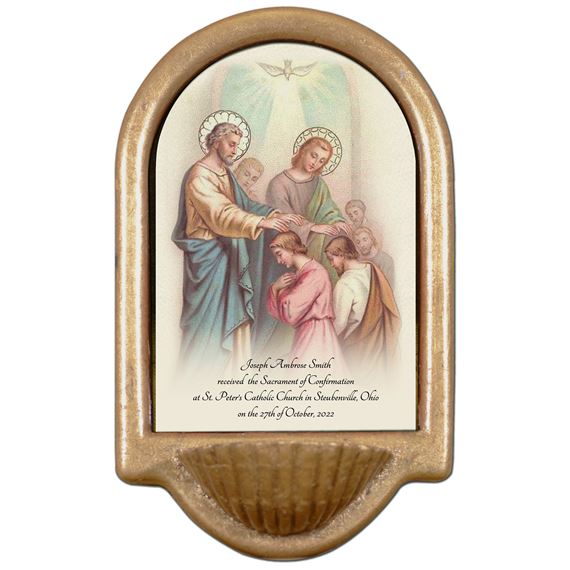 PERSONALIZED HOLY WATER FONT - THE APOSTLES' CONFIRMATION