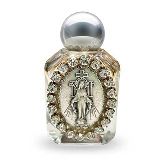 MIRACULOUS MEDAL -  GLASS HOLY WATER BOTTLE