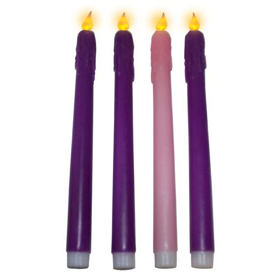 REUSABLE ADVENT CANDLES - BATTERY OPERATED