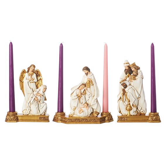 THREE PIECE NATIVITY CANDLE HOLDER