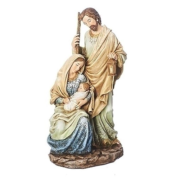 BLUE AND IVORY HOLY FAMILY FIGURINE