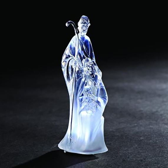 HOLY FAMILY WARM LIGHT ACRYLIC STATUE