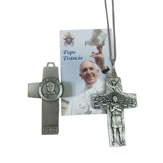 POPE FRANCIS PECTORAL CROSS - PEWTER