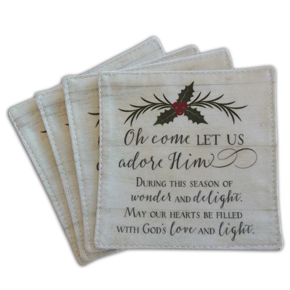 OH COME LET US ADORE HIM - COASTER SET