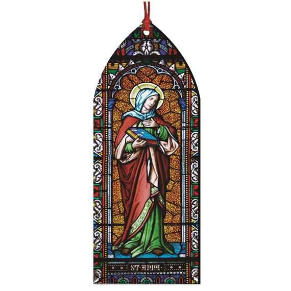 ST ANNE STAINED GLASS WOOD ORNAMENT
