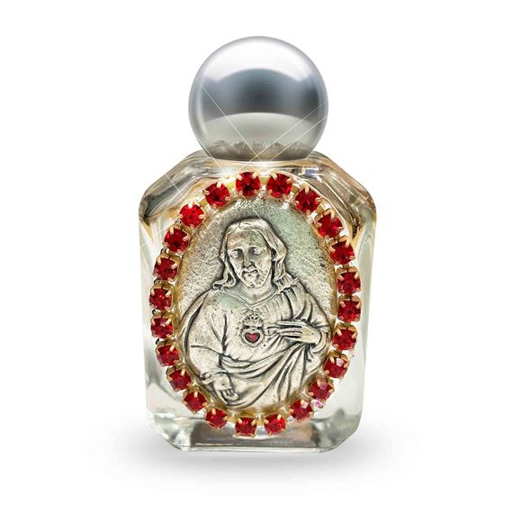 SACRED HEART - GLASS HOLY WATER BOTTLE