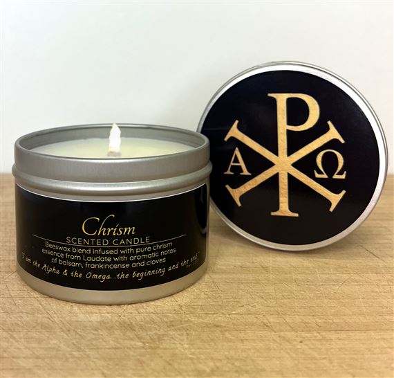 51% BEESWAX - CHRISM (CHI-RHO) - BIBLICAL OIL DEVOTIONAL CANDLE