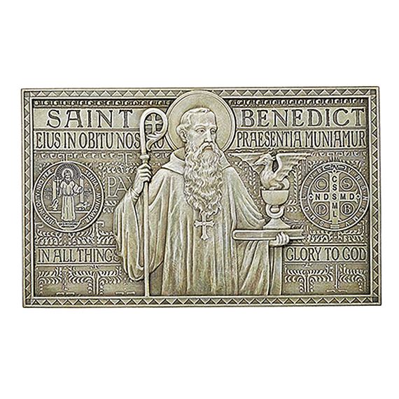 ST. BENEDICT GARDEN PLAQUE