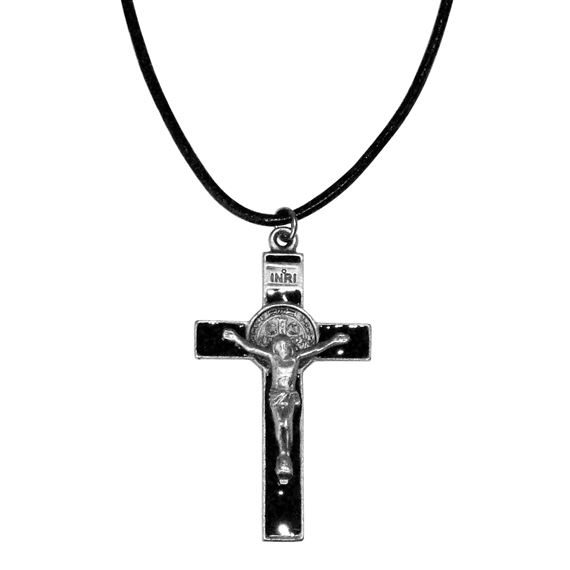 ST. BENEDICT CRUCIFIX ON BLACK CORD