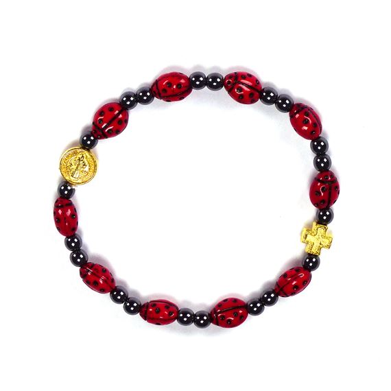LEGEND OF THE LADYBUG ROSARY BRACELET
