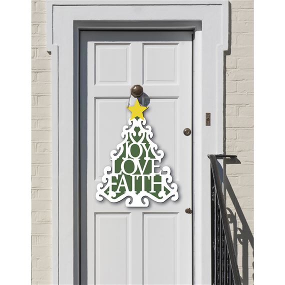 JOY, LOVE, FAITH TREE - DOOR HANGER