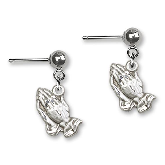 Praying Hands Ball Post Earrings