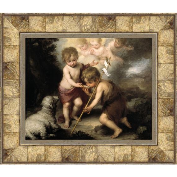 THE HOLY CHILDREN WITH A SHELL - MURILLO (13" x 11")