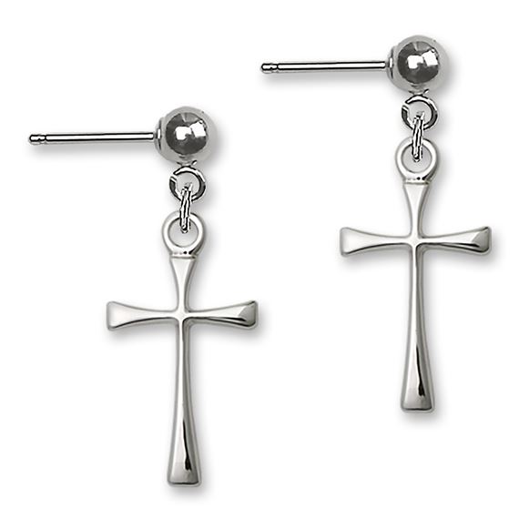 Maltese Cross Ball Post Earrings