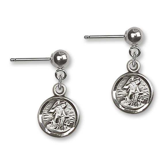 Ball Post Guardian Angel Earrings