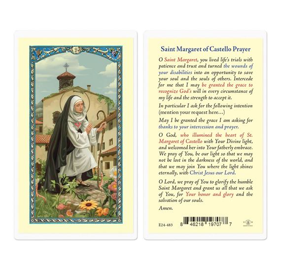 LAMINATED HOLY CARD - ST. MARGARET OF CASTELLO